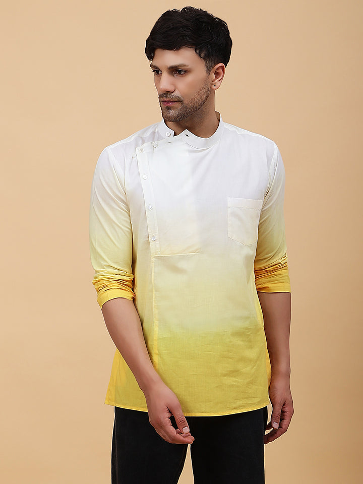 Ombre Dyed Pure Cotton short Kurta