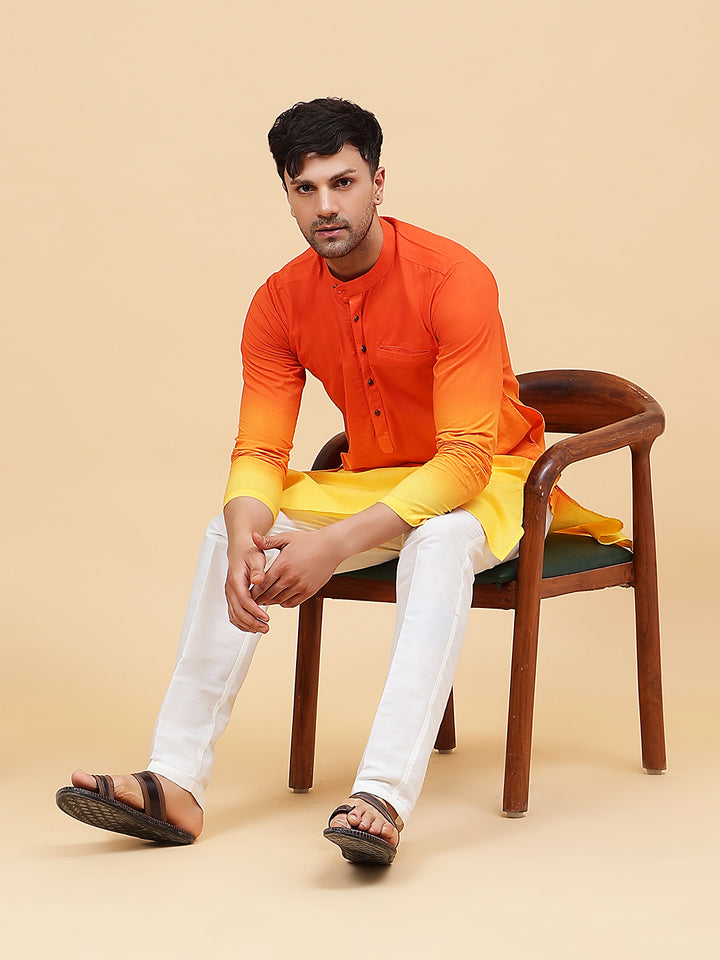 Ombre Dyed Pure Cotton Kurta