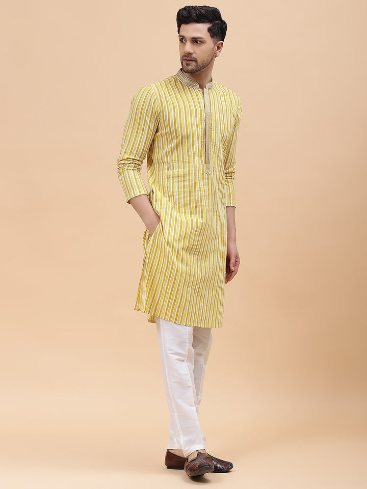 Pure Cotton Embroidered Straight kurta