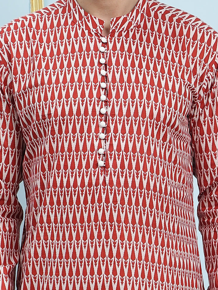 Printed Pure Cotton Straight Kurta with Pyjama