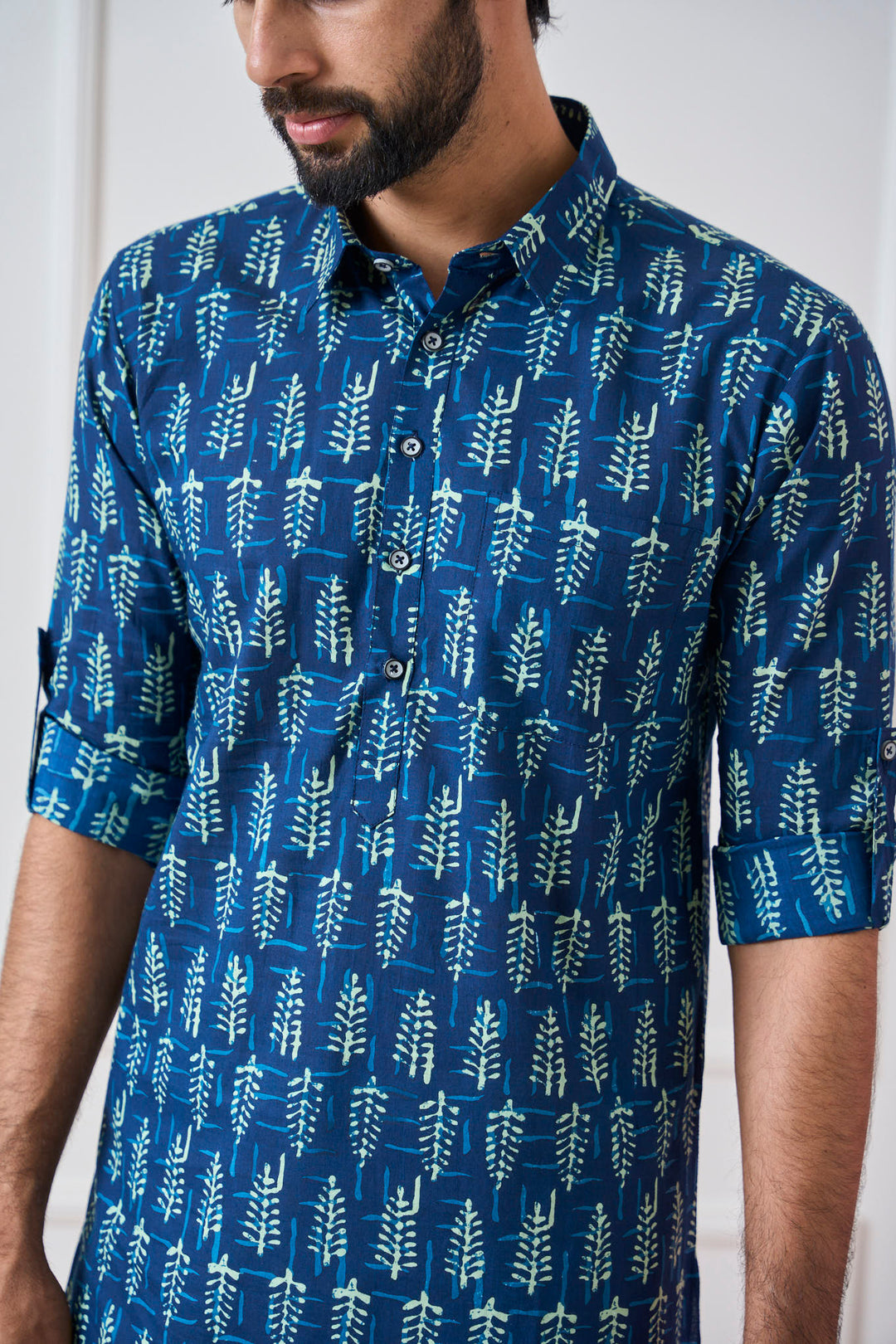 Pure Cotton Printed Pathani Kurta