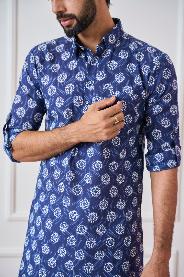 Pure Cotton Printed Pathani Kurta