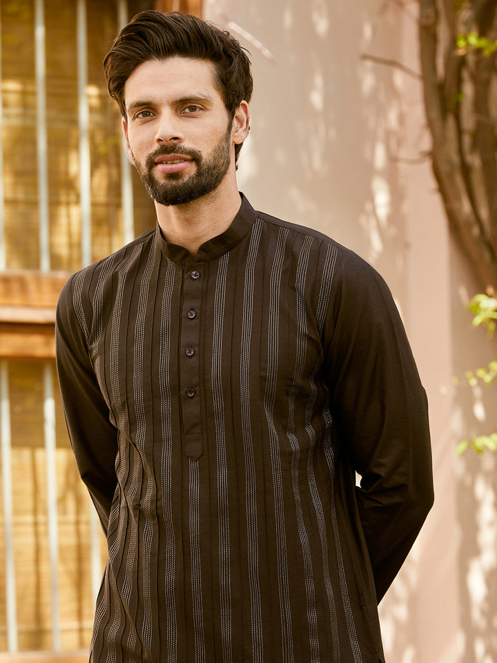 Thread Worked Pure Cotton Straight Kurta