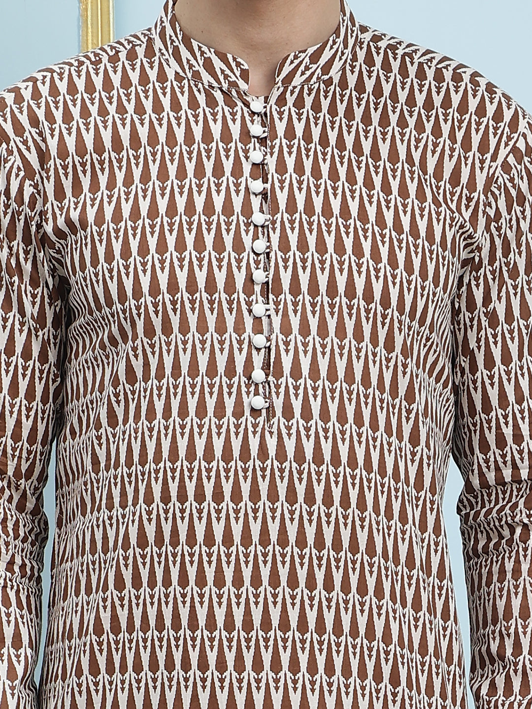 Printed Pure Cotton Straight Kurta with Pyjama