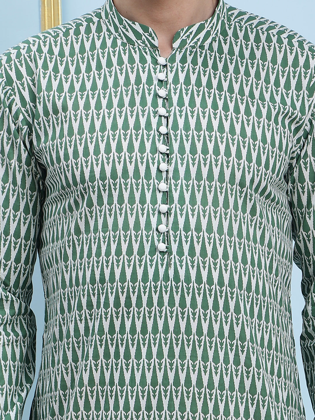 Printed Pure Cotton Straight Kurta with Pyjama