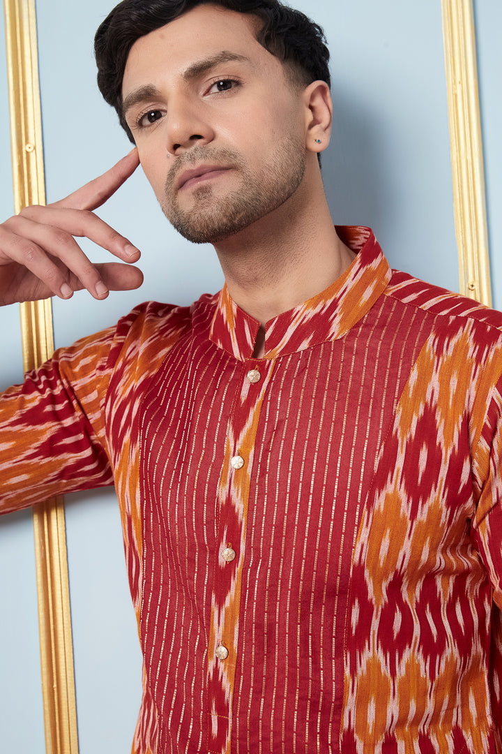 Ikat Printed Cotton Kurta