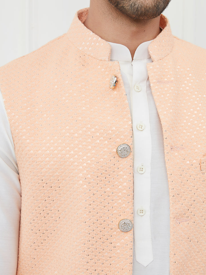 Sequins Embroidered Nehru Jacket