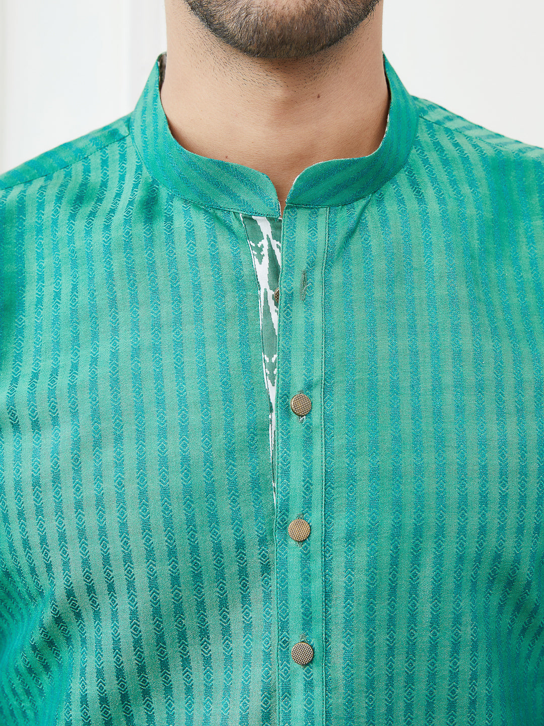 Thread Worked Cotton Silk Straight Kurta