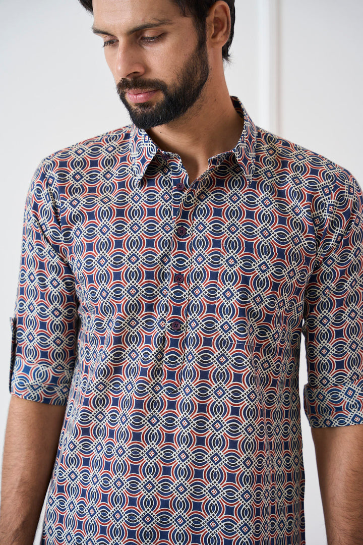 Pure Cotton Printed Pathani Kurta