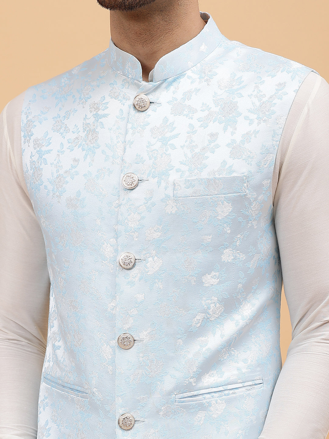 Woven Jacquard Nehru Jacket