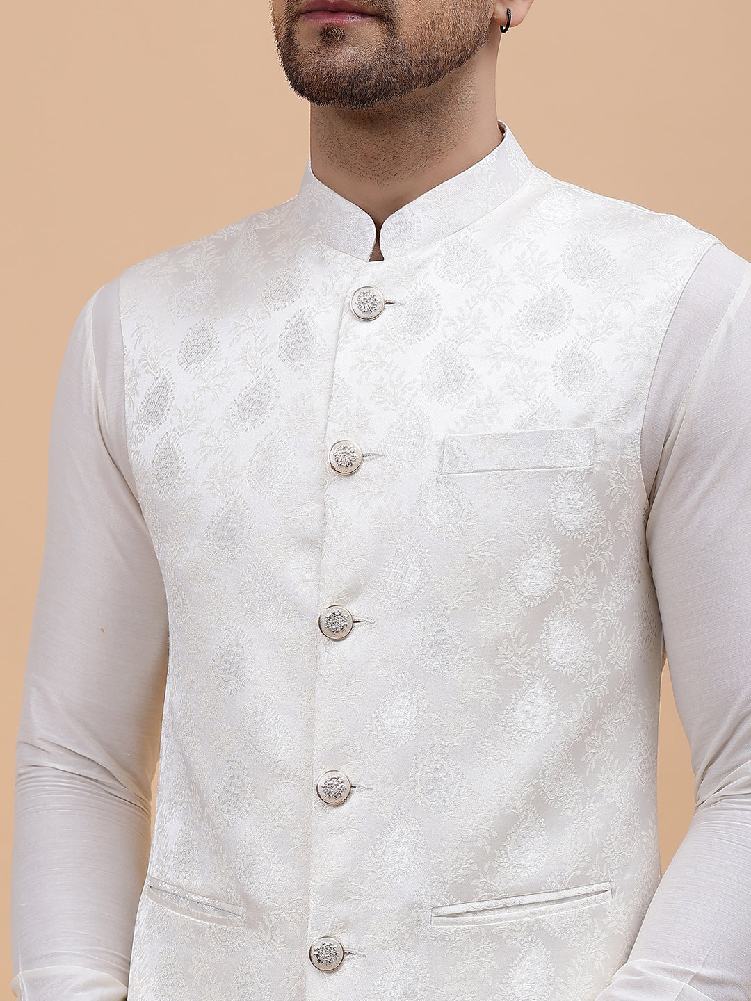 Woven Jacquard Nehru Jacket