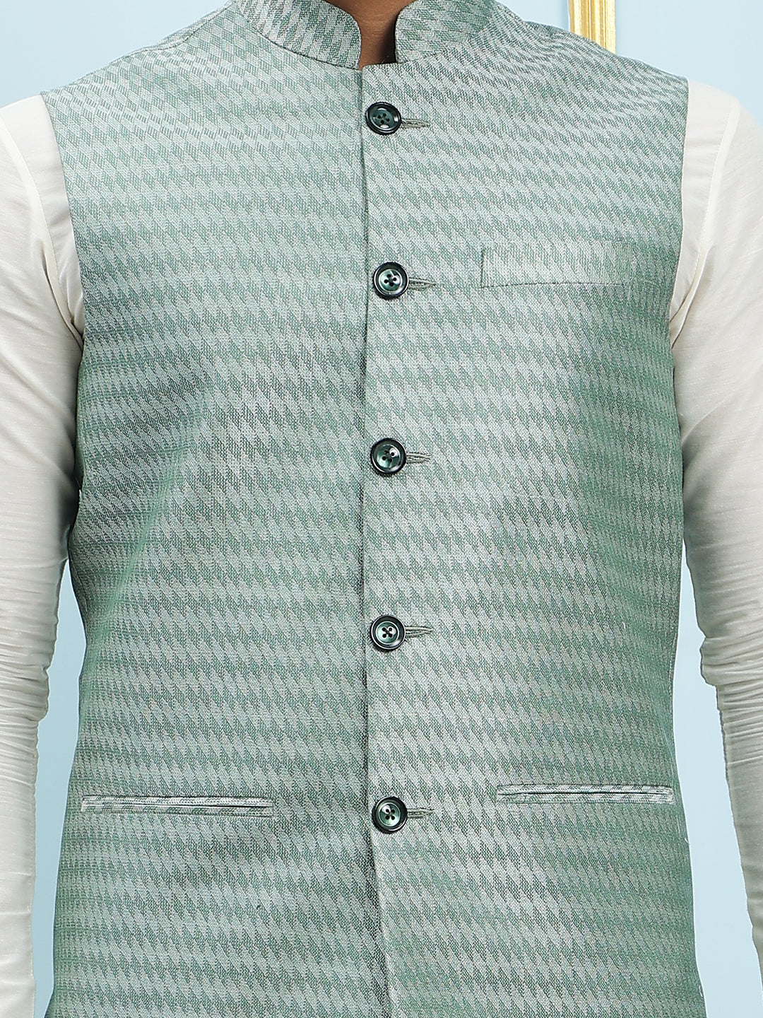 Woven Jacquard Nehru Jacket