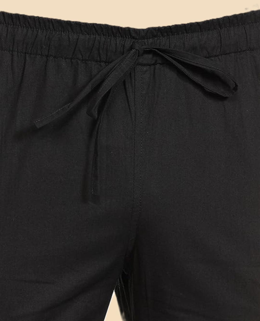 Men's Black Solid Cotton Pyjama