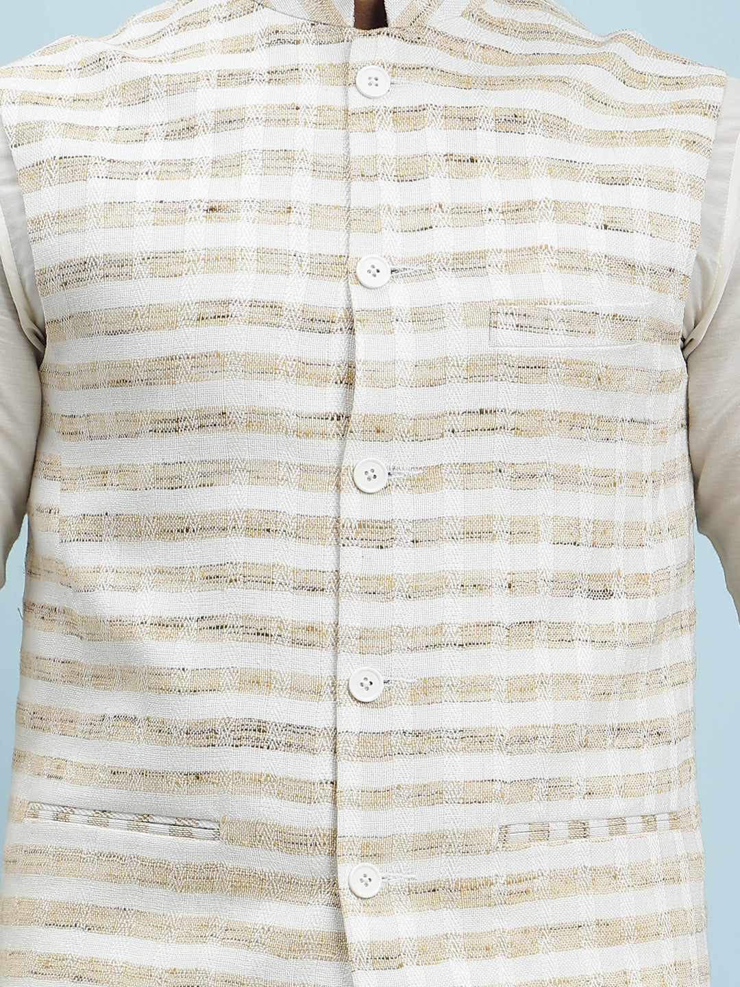 Solid Handwoven Pure Cotton Nehru Jacket