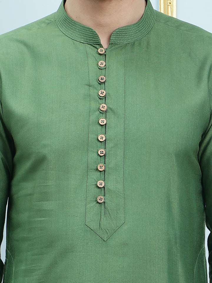 Solid Pure Cotton Straight Kurta with Pyjama