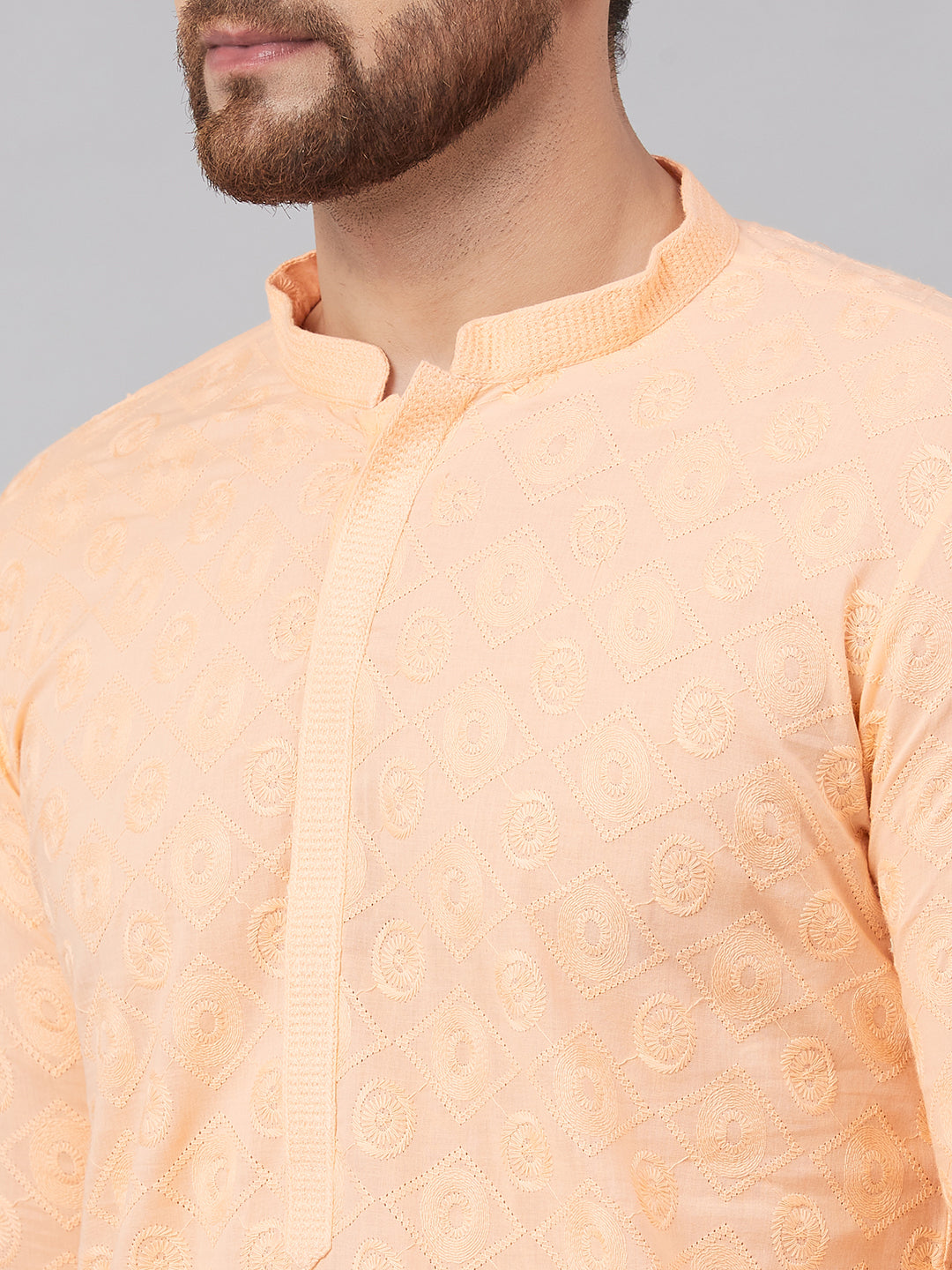 Chikankari Embroidered Straight kurta with Pyjama