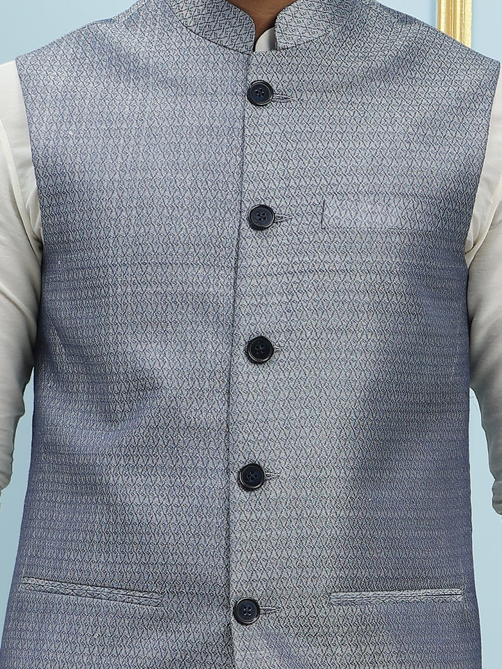 Woven Jacquard Nehru Jacket