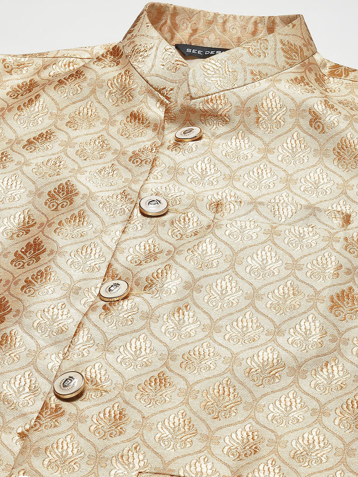 Woven Jacquard Nehru Jacket