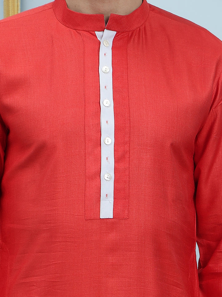 Solid Cotton Silk Straight Kurta