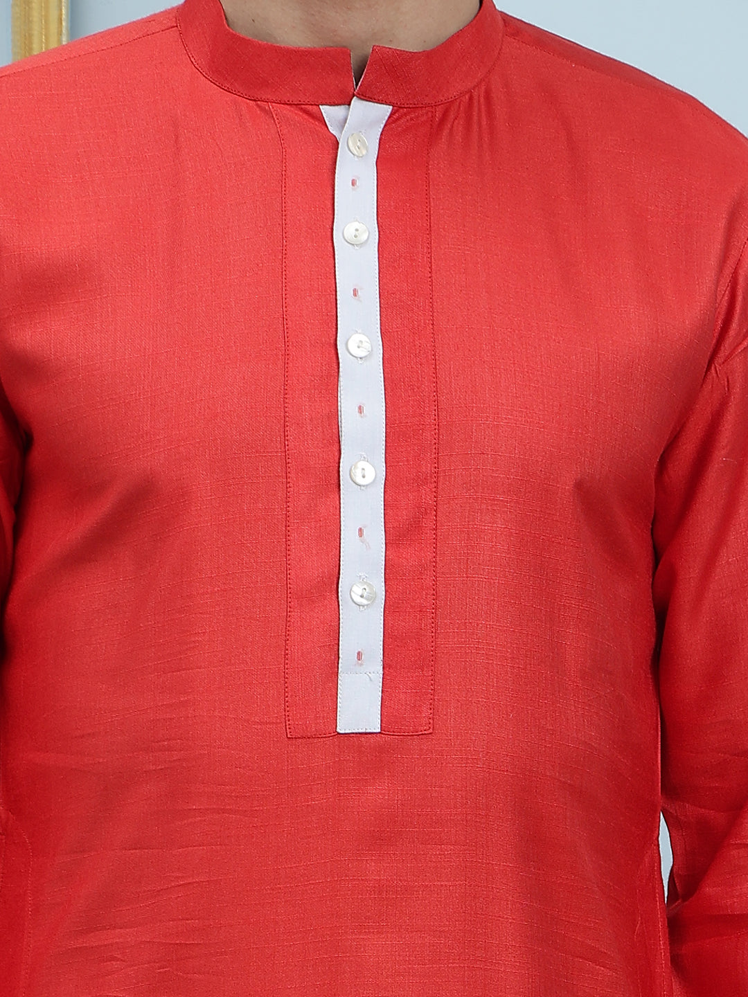 Solid Cotton Silk Straight Kurta with Pyjama