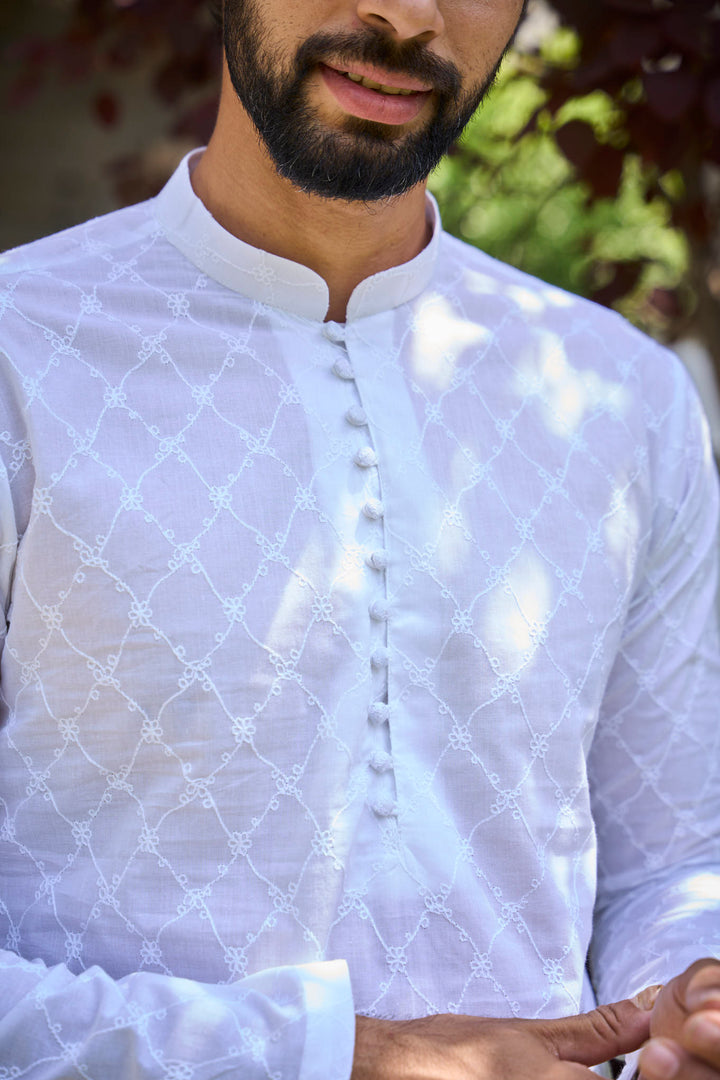 Pure Cotton Chikankari Embroidered Straight kurta