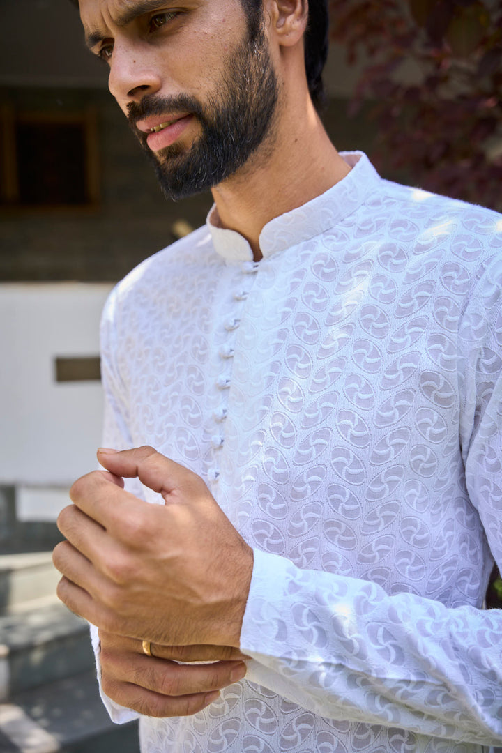 Pure Cotton Chikankari Embroidered Straight kurta