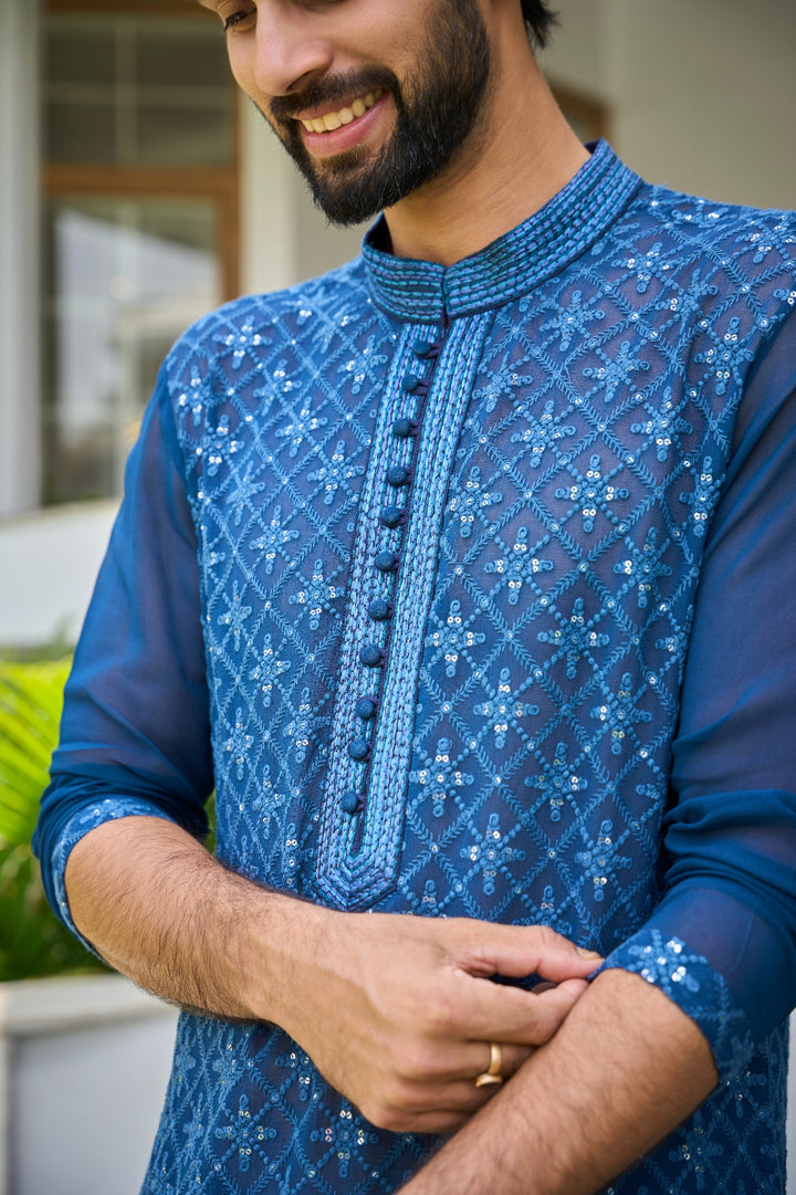 Sequins Embroidered Straight Kurta