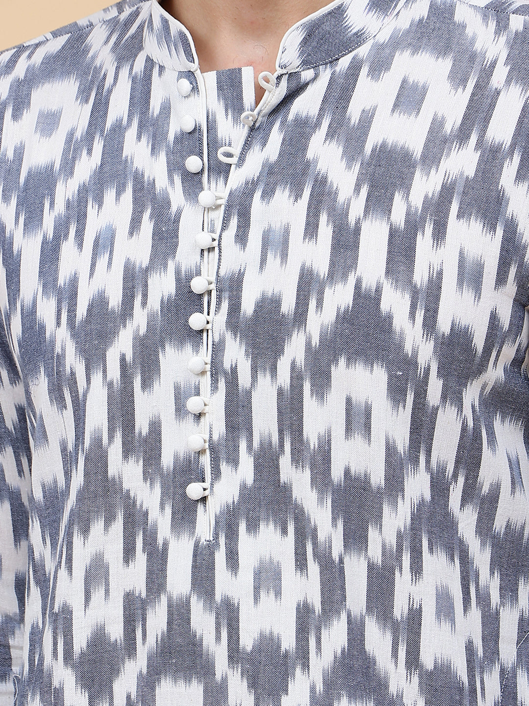 Ikat Printed Cotton Kurta