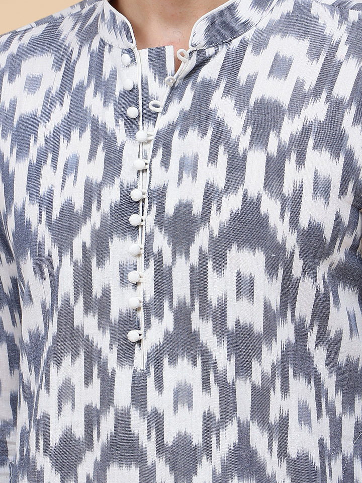 Ikat Printed Cotton Kurta