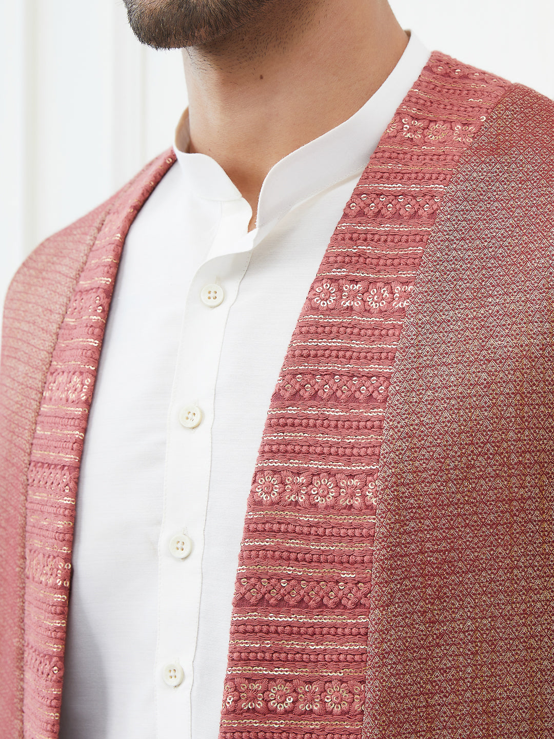 Woven Jacquard Nehru Jacket