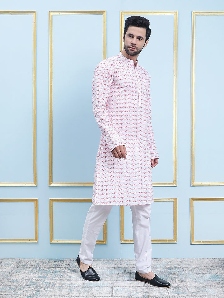 Embroidered Pure Cotton Straight Kurta