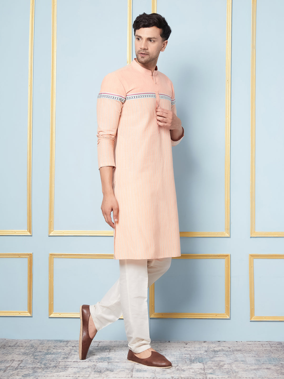 Woven Straight Cotton Kurta