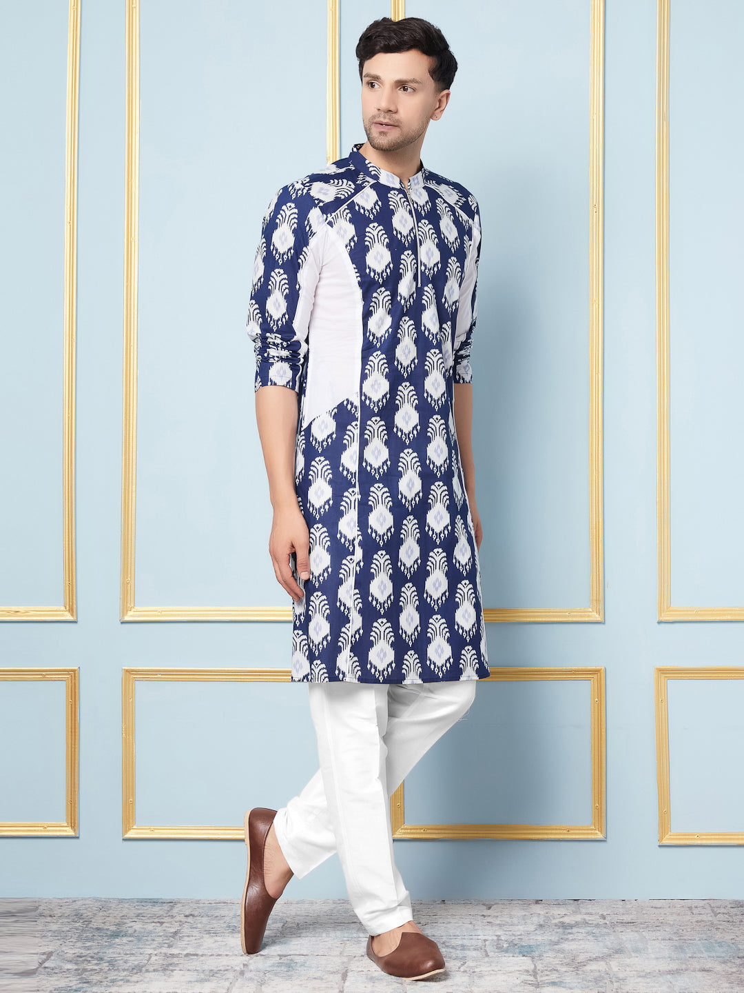 Ikat Printed Cotton Kurta