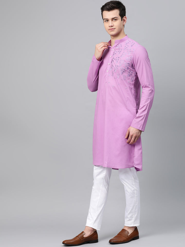 Embroidered Straight kurta with Pyjama