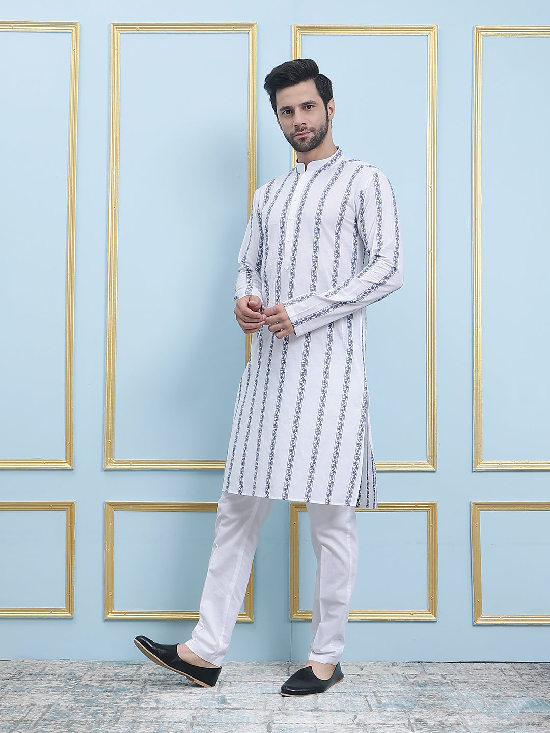 Embroidered Pure Cotton Straight Kurta