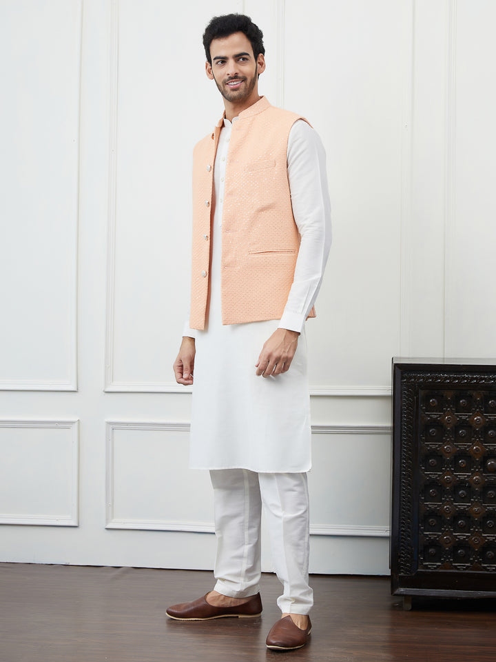 Sequins Embroidered Nehru Jacket