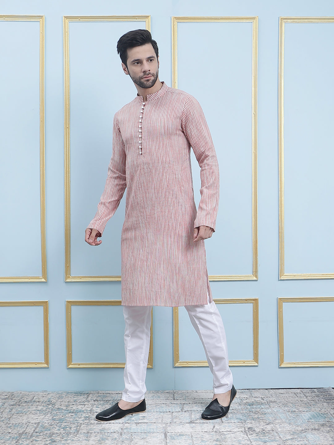 Thread Work Pure Cotton Kurta with Pyjama