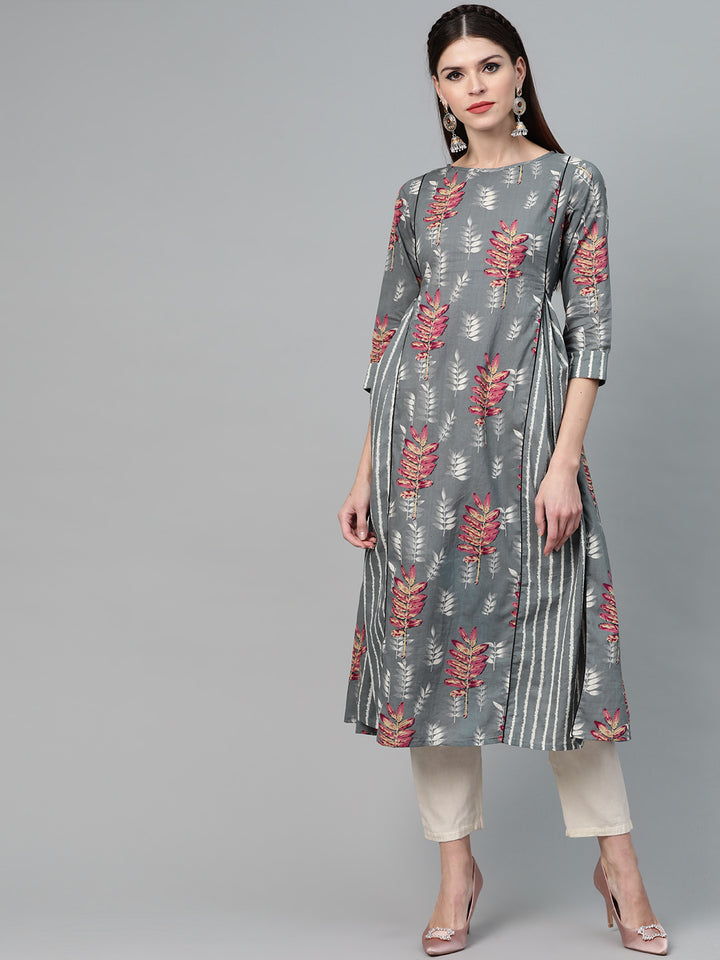 Printed A-Line kurta