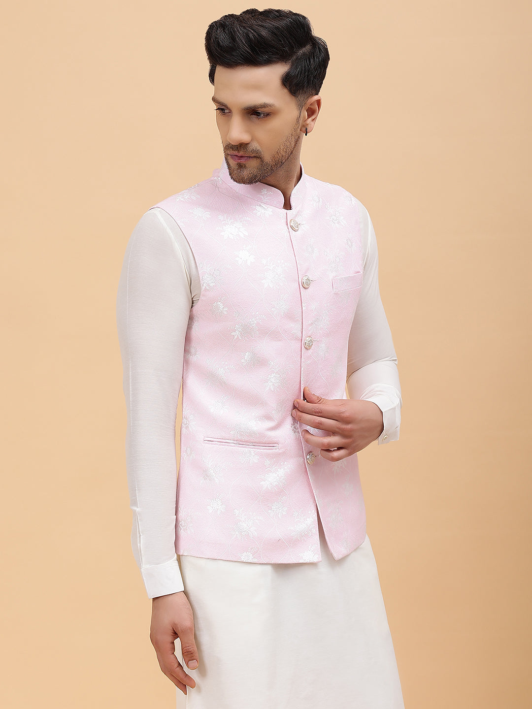 Woven Jacquard Nehru Jacket