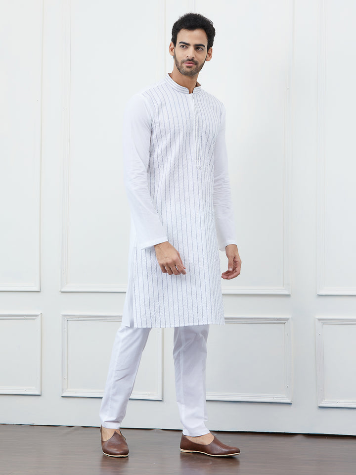 Sequin and Thread Work Pure Cotton Kurta