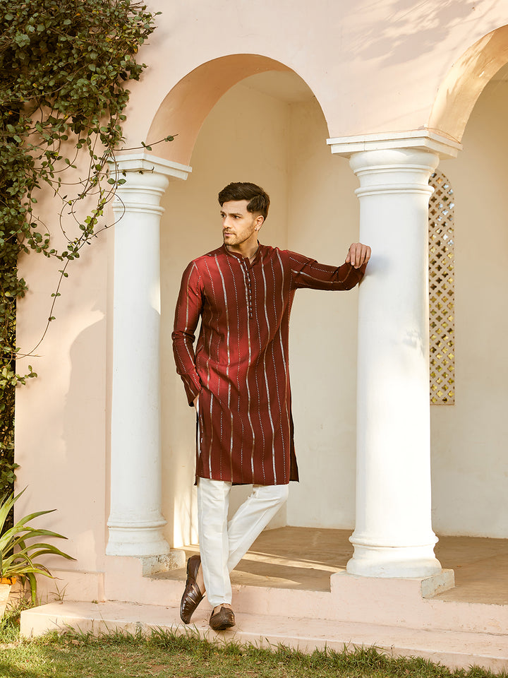 Sequins Embroidered Pure Chanderi Silk Straight Kurta with Pyjama