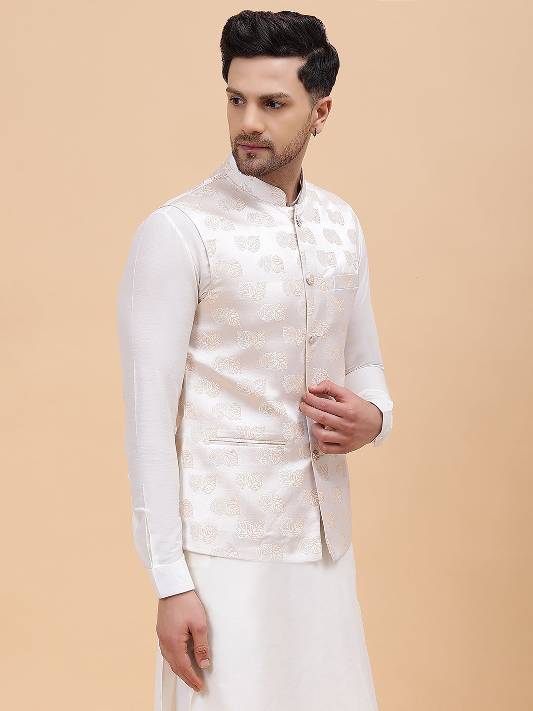 Woven Jacquard Nehru Jacket