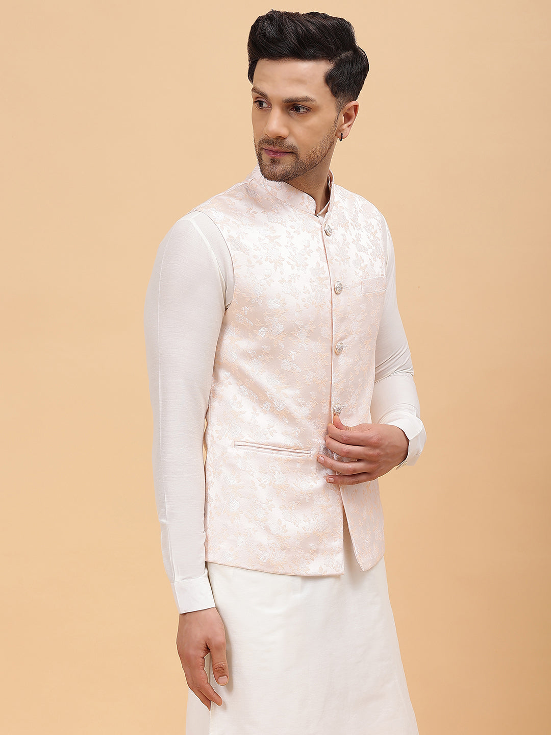 Woven Jacquard Nehru Jacket