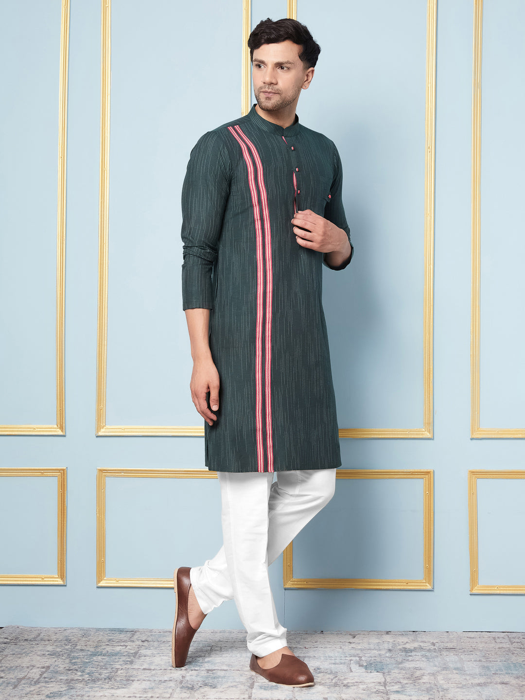 Woven Straight Cotton Kurta