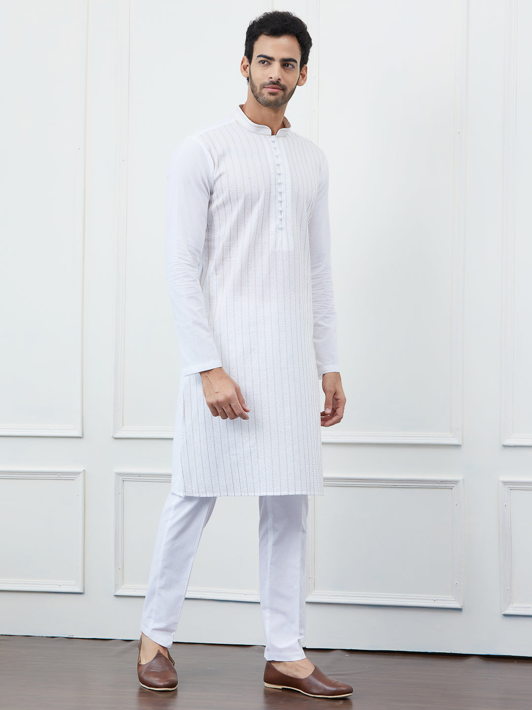 Sequin and Thread Work Pure Cotton Kurta