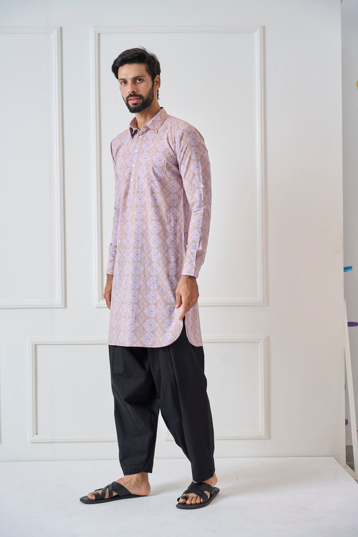 Pure Cotton Printed Pathani Kurta