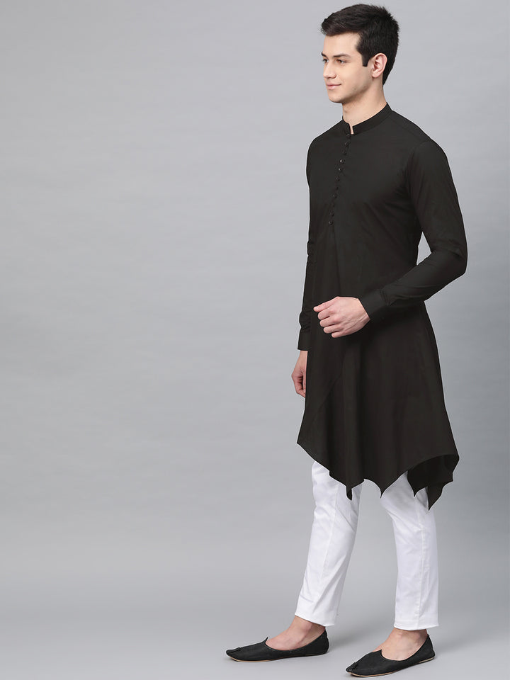 Asymmetrical Solid kurta with Pyjama