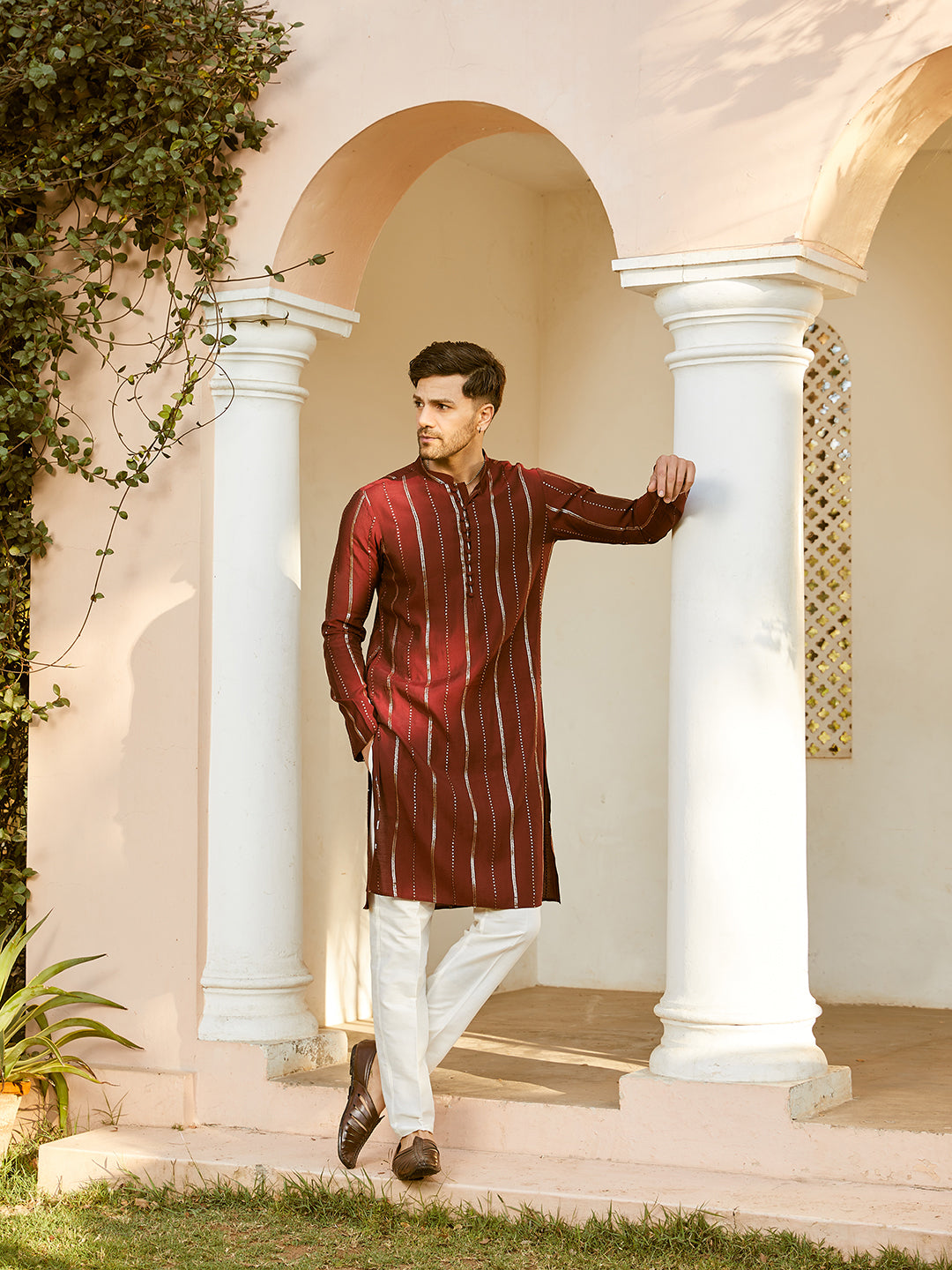 Sequins Embroidered Pure Chanderi Silk Straight Kurta