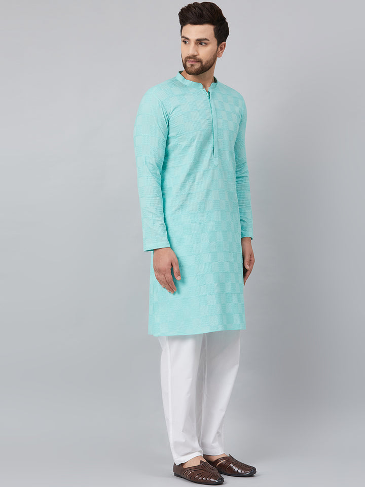 Chikankari Embroidered Straight kurta with Pyjama