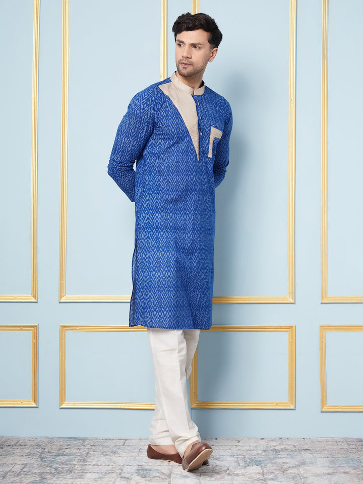 Ikat Printed Cotton Kurta